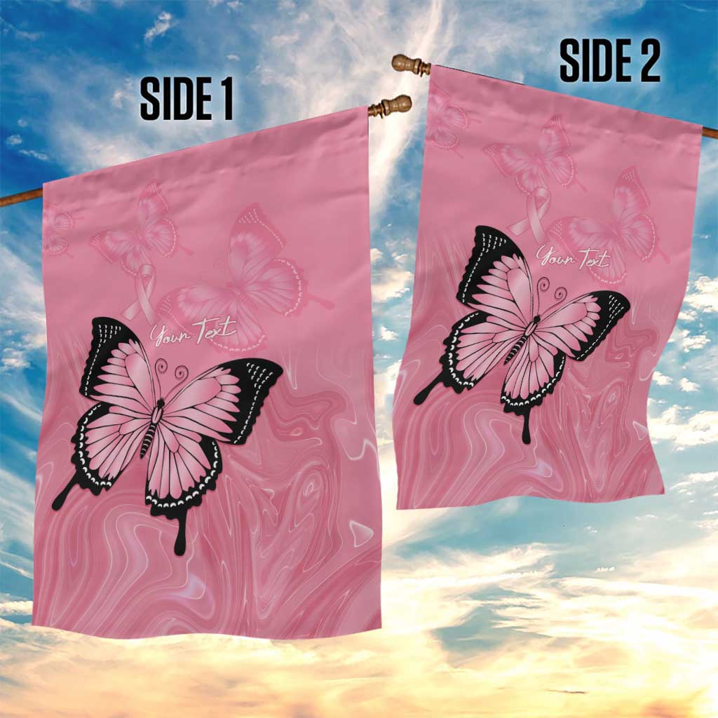 Personalised Australia Breast Cancer Awareness Garden Flag Pink Ribbon Butterfly Opal Pattern - Aussie Hoodie