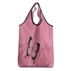 Personalised Australia Breast Cancer Awareness Grocery Bag Pink Ribbon Butterfly Opal Pattern - Aussie Hoodie