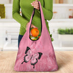 Personalised Australia Breast Cancer Awareness Grocery Bag Pink Ribbon Butterfly Opal Pattern - Aussie Hoodie