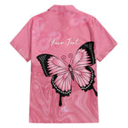 Personalised Australia Breast Cancer Awareness Hawaiian Shirt Pink Ribbon Butterfly Opal Pattern - Aussie Hoodie