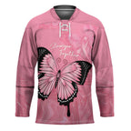 Personalised Australia Breast Cancer Awareness Hockey Jersey Pink Ribbon Butterfly Opal Pattern - Aussie Hoodie