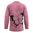 Personalised Australia Breast Cancer Awareness Hockey Jersey Pink Ribbon Butterfly Opal Pattern - Aussie Hoodie