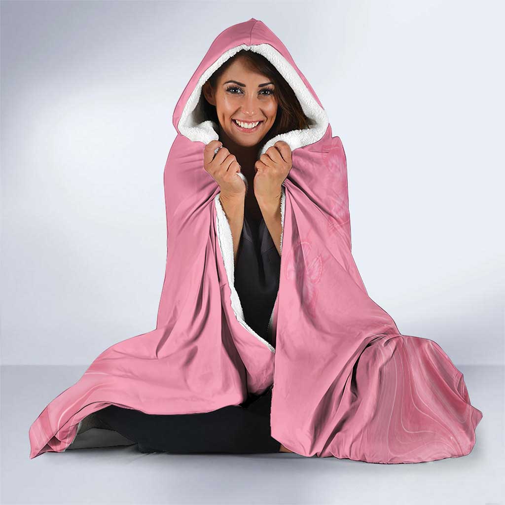 Personalised Australia Breast Cancer Awareness Hooded Blanket Pink Ribbon Butterfly Opal Pattern - Aussie Hoodie