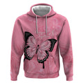 Personalised Australia Breast Cancer Awareness Hoodie Pink Ribbon Butterfly Opal Pattern - Aussie Hoodie