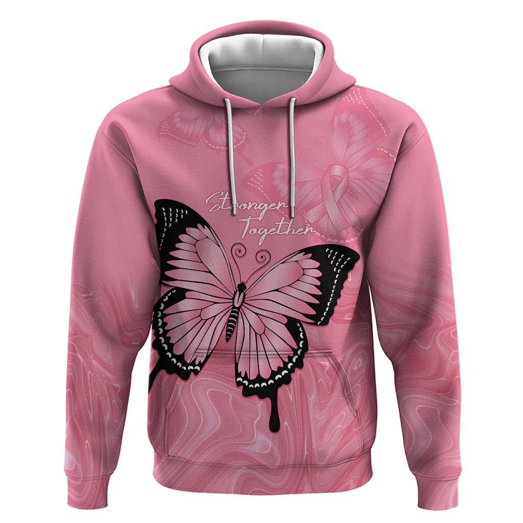 Personalised Australia Breast Cancer Awareness Hoodie Pink Ribbon Butterfly Opal Pattern - Aussie Hoodie