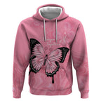 Personalised Australia Breast Cancer Awareness Hoodie Pink Ribbon Butterfly Opal Pattern - Aussie Hoodie