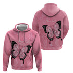 Personalised Australia Breast Cancer Awareness Hoodie Pink Ribbon Butterfly Opal Pattern - Aussie Hoodie
