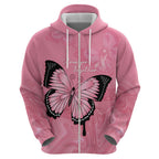 Personalised Australia Breast Cancer Awareness Hoodie Pink Ribbon Butterfly Opal Pattern - Aussie Hoodie
