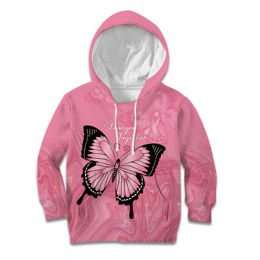 Personalised Australia Breast Cancer Awareness Kid Hoodie Pink Ribbon Butterfly Opal Pattern - Aussie Hoodie