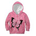 Personalised Australia Breast Cancer Awareness Kid Hoodie Pink Ribbon Butterfly Opal Pattern - Aussie Hoodie