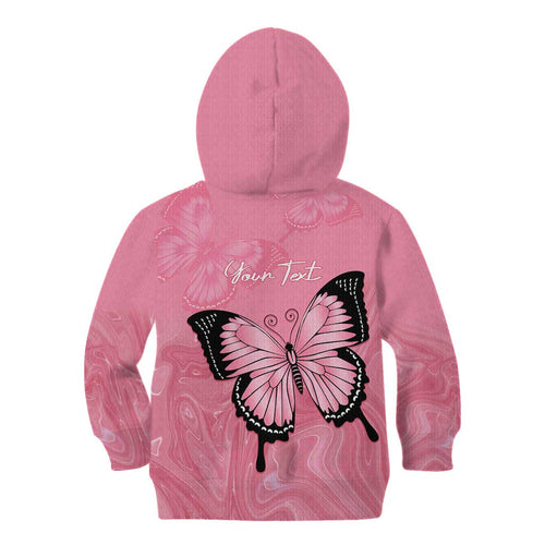 Personalised Australia Breast Cancer Awareness Kid Hoodie Pink Ribbon Butterfly Opal Pattern - Aussie Hoodie