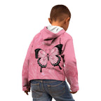 Personalised Australia Breast Cancer Awareness Kid Hoodie Pink Ribbon Butterfly Opal Pattern - Aussie Hoodie