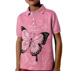Personalised Australia Breast Cancer Awareness Kid Polo Shirt Pink Ribbon Butterfly Opal Pattern - Aussie Hoodie