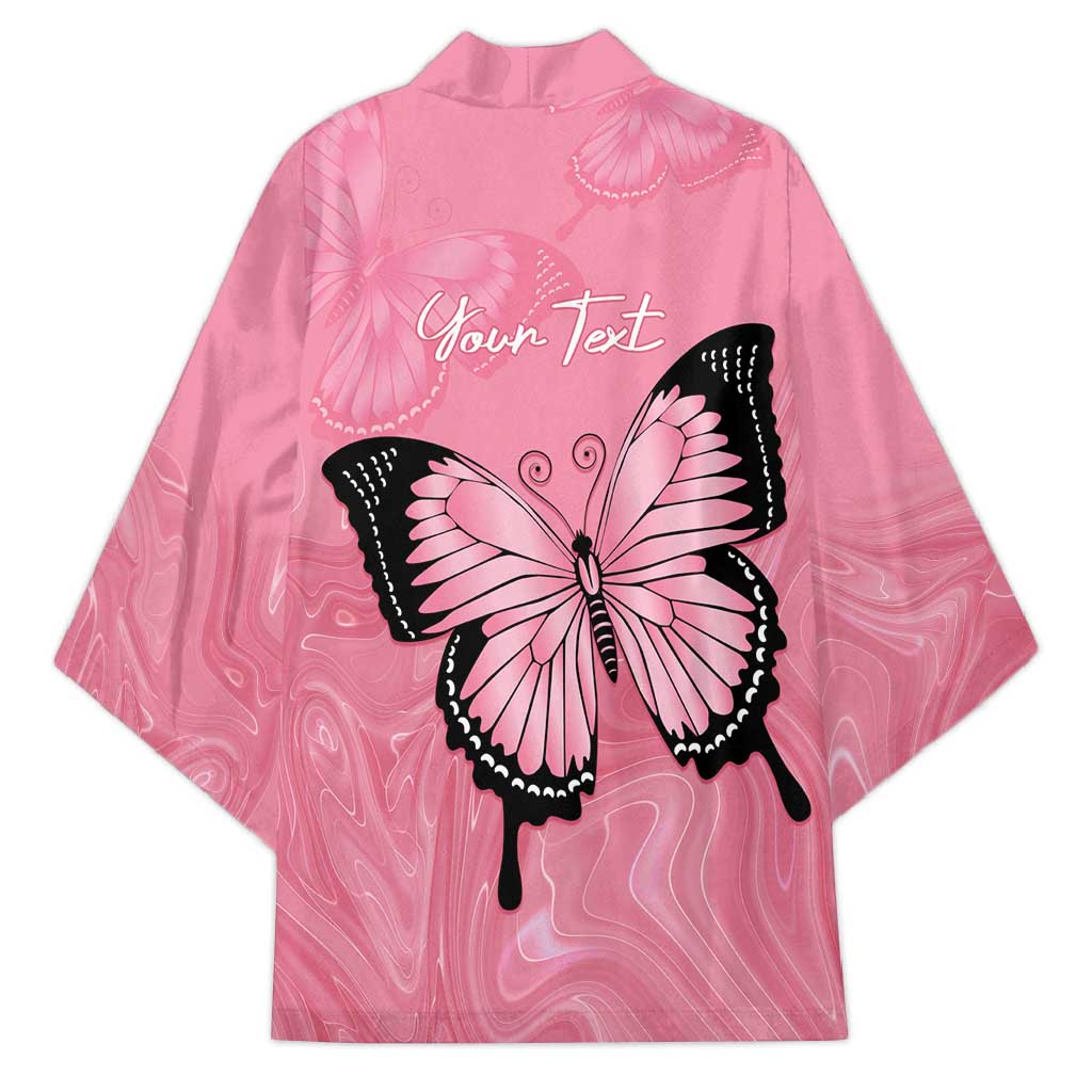 Personalised Australia Breast Cancer Awareness Kimono Pink Ribbon Butterfly Opal Pattern - Aussie Hoodie
