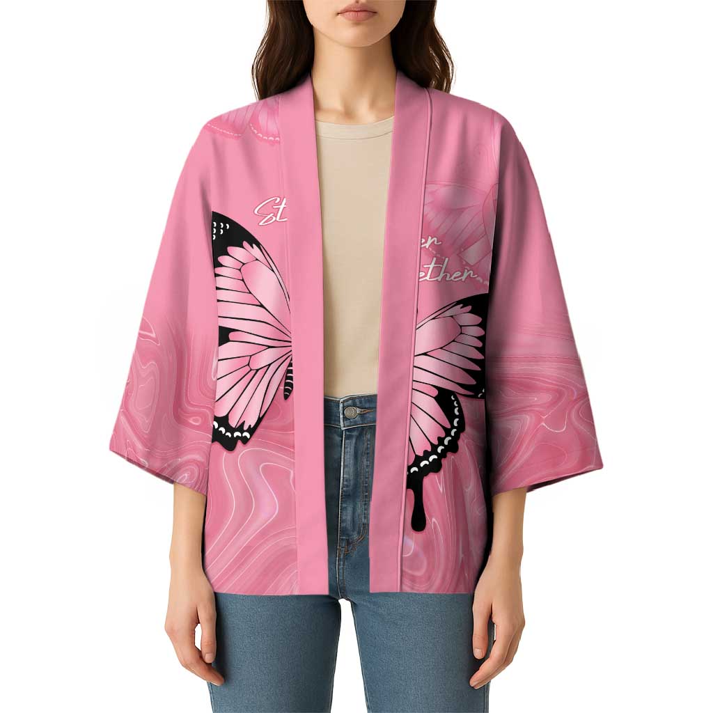 Personalised Australia Breast Cancer Awareness Kimono Pink Ribbon Butterfly Opal Pattern - Aussie Hoodie