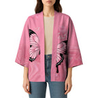 Personalised Australia Breast Cancer Awareness Kimono Pink Ribbon Butterfly Opal Pattern - Aussie Hoodie