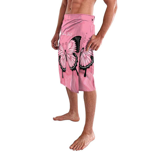 Personalised Australia Breast Cancer Awareness Lavalava Pink Ribbon Butterfly Opal Pattern - Aussie Hoodie