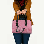 Personalised Australia Breast Cancer Awareness Leather Bag Pink Ribbon Butterfly Opal Pattern - Aussie Hoodie