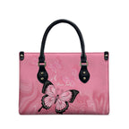 Personalised Australia Breast Cancer Awareness Leather Bag Pink Ribbon Butterfly Opal Pattern - Aussie Hoodie