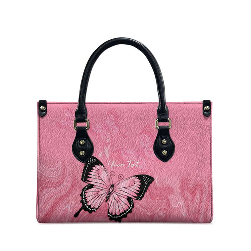 Personalised Australia Breast Cancer Awareness Leather Bag Pink Ribbon Butterfly Opal Pattern - Aussie Hoodie