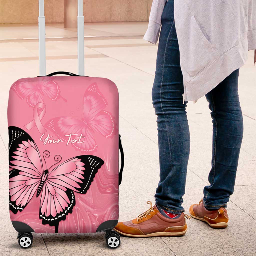Personalised Australia Breast Cancer Awareness Luggage Cover Pink Ribbon Butterfly Opal Pattern - Aussie Hoodie