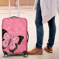 Personalised Australia Breast Cancer Awareness Luggage Cover Pink Ribbon Butterfly Opal Pattern - Aussie Hoodie