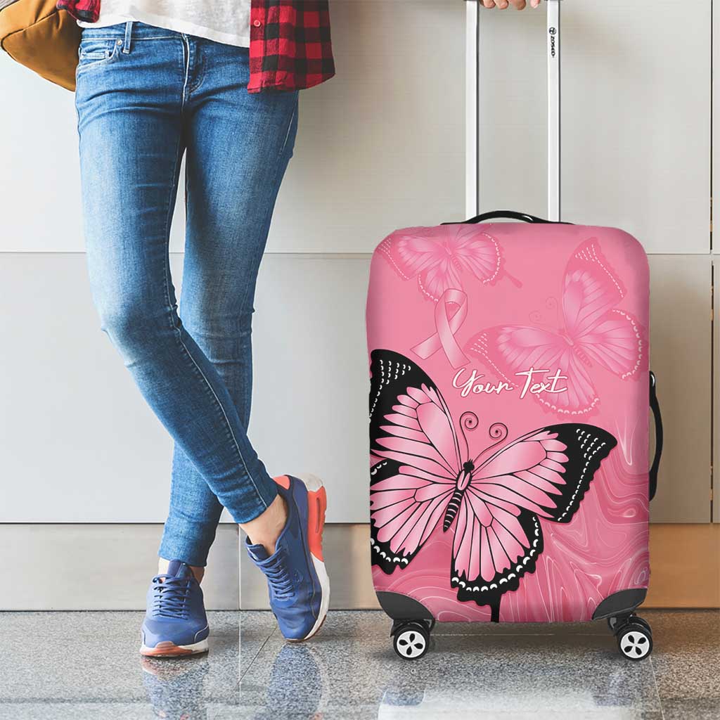 Personalised Australia Breast Cancer Awareness Luggage Cover Pink Ribbon Butterfly Opal Pattern - Aussie Hoodie