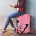 Personalised Australia Breast Cancer Awareness Luggage Cover Pink Ribbon Butterfly Opal Pattern - Aussie Hoodie