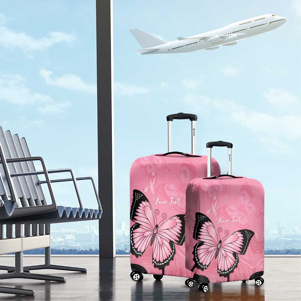 Personalised Australia Breast Cancer Awareness Luggage Cover Pink Ribbon Butterfly Opal Pattern - Aussie Hoodie