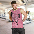 Personalised Australia Breast Cancer Awareness Men Tank Top Pink Ribbon Butterfly Opal Pattern - Aussie Hoodie