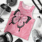 Personalised Australia Breast Cancer Awareness Men Tank Top Pink Ribbon Butterfly Opal Pattern - Aussie Hoodie