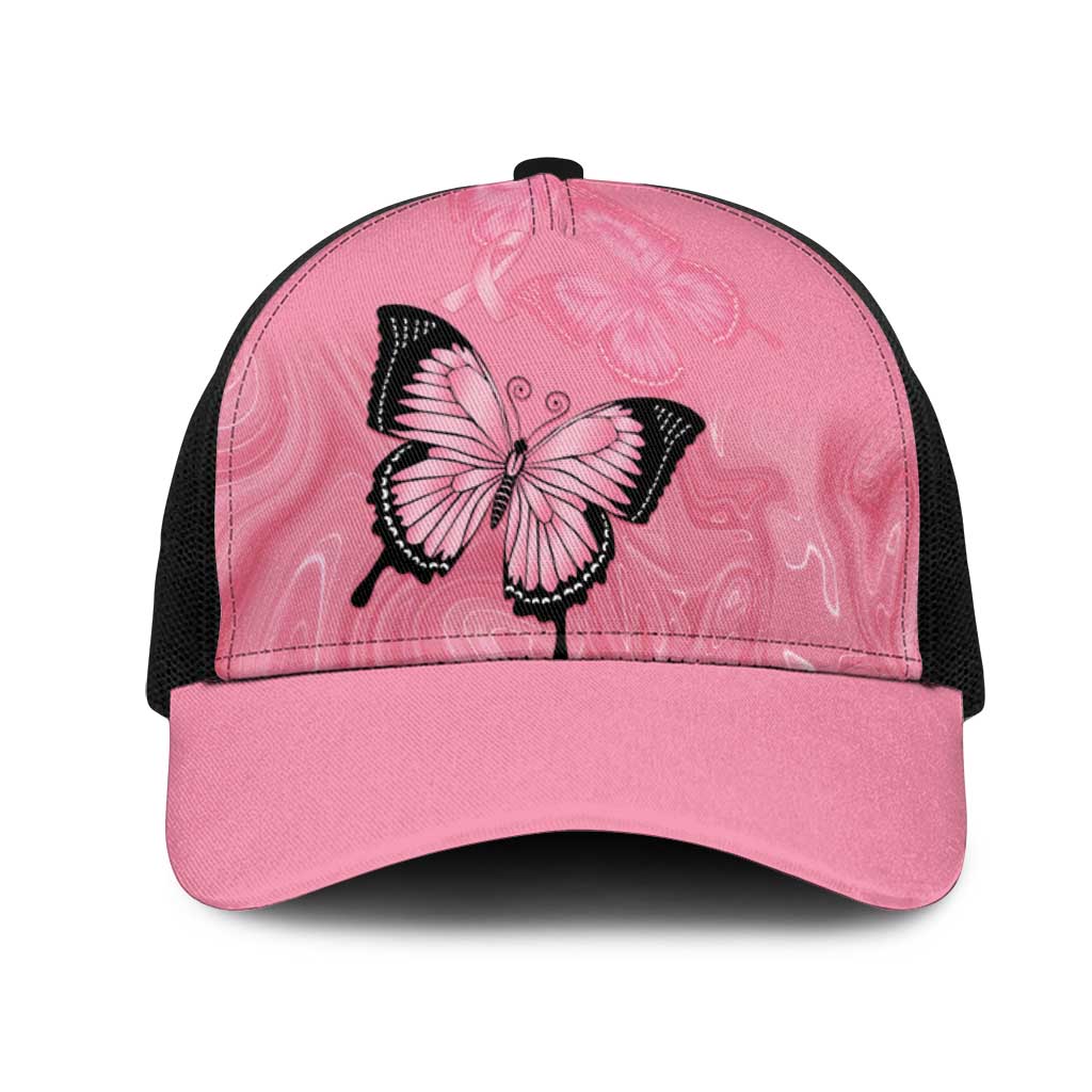 Australia Breast Cancer Awareness Mesh Trucker Cap Pink Ribbon Butterfly Opal Pattern - Aussie Hoodie