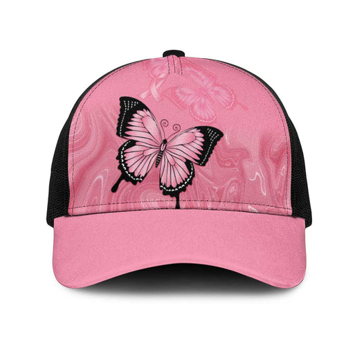 Australia Breast Cancer Awareness Mesh Trucker Cap Pink Ribbon Butterfly Opal Pattern - Aussie Hoodie