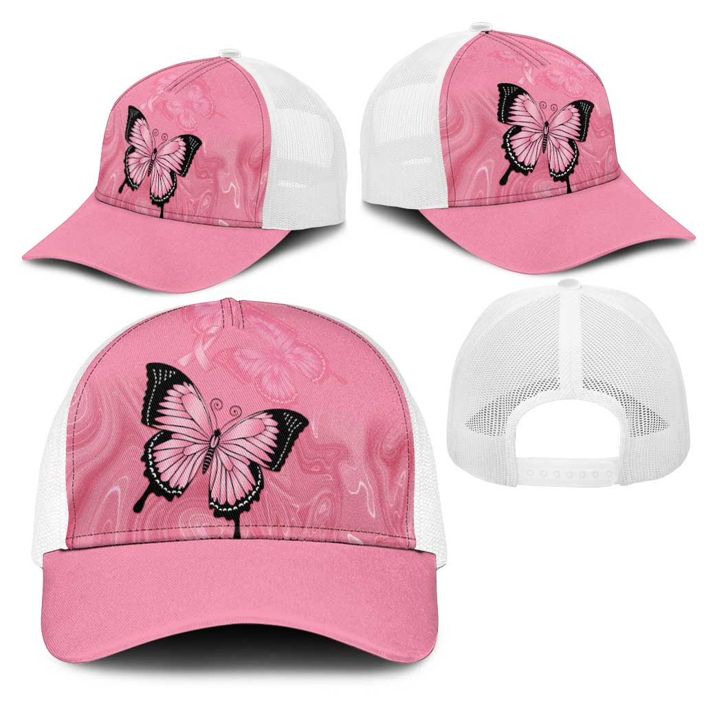 Australia Breast Cancer Awareness Mesh Trucker Cap Pink Ribbon Butterfly Opal Pattern - Aussie Hoodie
