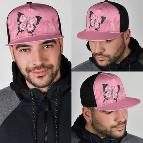 Australia Breast Cancer Awareness Mesh Trucker Cap Pink Ribbon Butterfly Opal Pattern - Aussie Hoodie