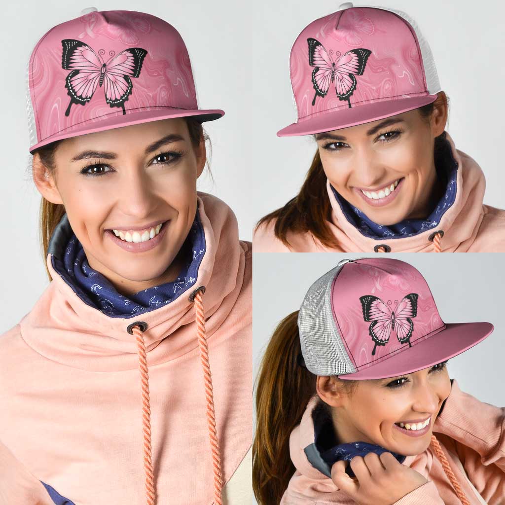 Australia Breast Cancer Awareness Mesh Trucker Cap Pink Ribbon Butterfly Opal Pattern - Aussie Hoodie