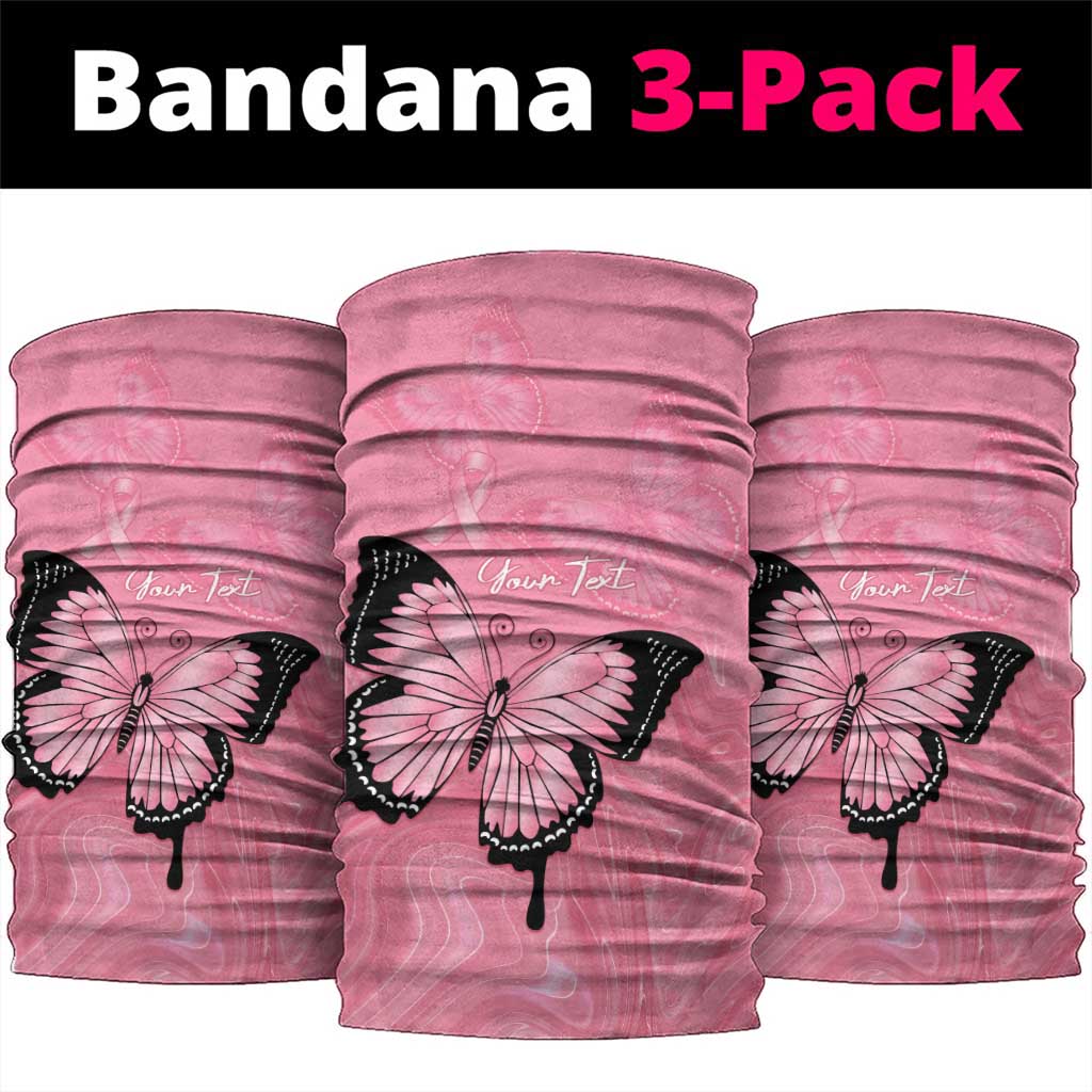 Personalised Australia Breast Cancer Awareness Neck Gaiter Pink Ribbon Butterfly Opal Pattern - Aussie Hoodie