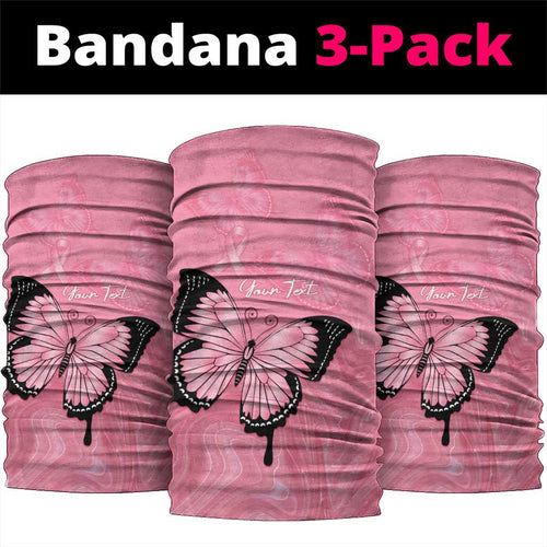 Personalised Australia Breast Cancer Awareness Neck Gaiter Pink Ribbon Butterfly Opal Pattern - Aussie Hoodie