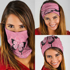 Personalised Australia Breast Cancer Awareness Neck Gaiter Pink Ribbon Butterfly Opal Pattern - Aussie Hoodie
