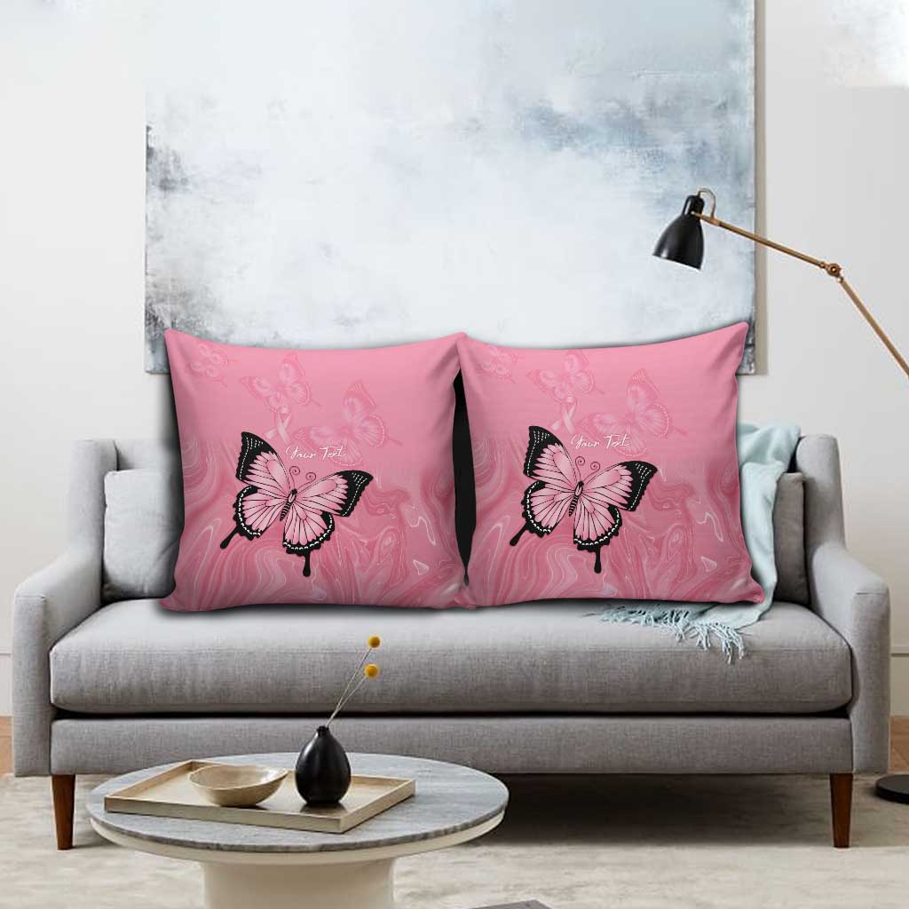 Personalised Australia Breast Cancer Awareness Pillow Cover Pink Ribbon Butterfly Opal Pattern - Aussie Hoodie