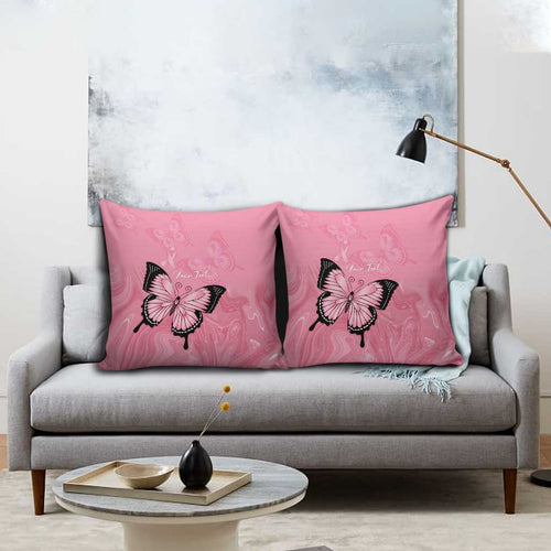 Personalised Australia Breast Cancer Awareness Pillow Cover Pink Ribbon Butterfly Opal Pattern - Aussie Hoodie