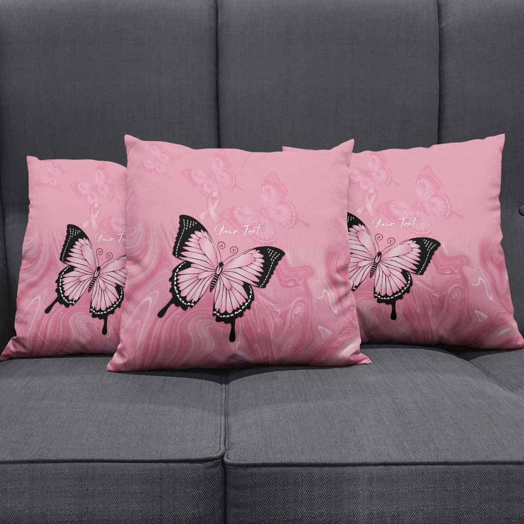 Personalised Australia Breast Cancer Awareness Pillow Cover Pink Ribbon Butterfly Opal Pattern - Aussie Hoodie