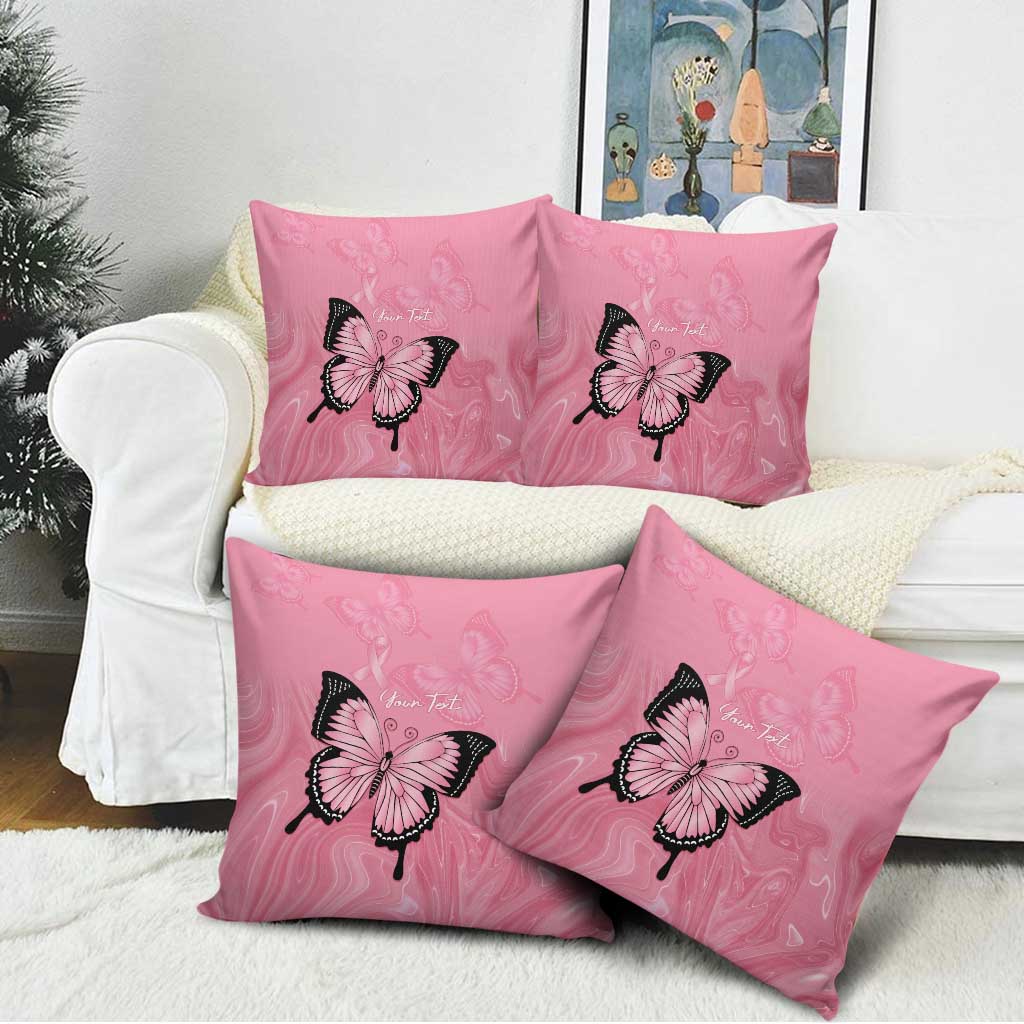Personalised Australia Breast Cancer Awareness Pillow Cover Pink Ribbon Butterfly Opal Pattern - Aussie Hoodie