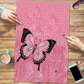Personalised Australia Breast Cancer Awareness Puzzle Pink Ribbon Butterfly Opal Pattern - Aussie Hoodie