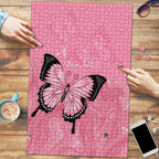 Personalised Australia Breast Cancer Awareness Puzzle Pink Ribbon Butterfly Opal Pattern - Aussie Hoodie
