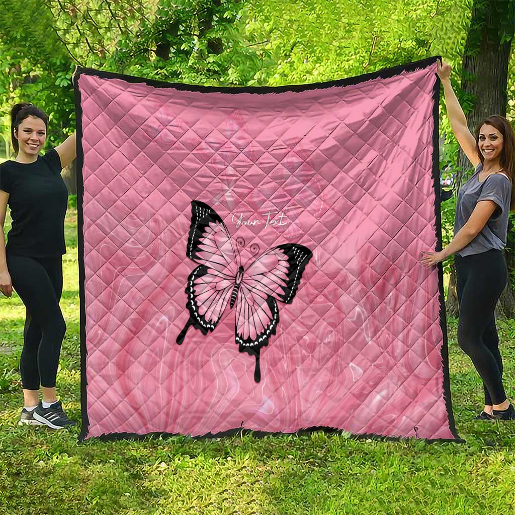 Personalised Australia Breast Cancer Awareness Quilt Pink Ribbon Butterfly Opal Pattern - Aussie Hoodie