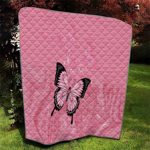 Personalised Australia Breast Cancer Awareness Quilt Pink Ribbon Butterfly Opal Pattern - Aussie Hoodie