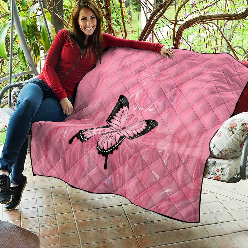 Personalised Australia Breast Cancer Awareness Quilt Pink Ribbon Butterfly Opal Pattern - Aussie Hoodie