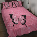 Personalised Australia Breast Cancer Awareness Quilt Bed Set Pink Ribbon Butterfly Opal Pattern - Aussie Hoodie