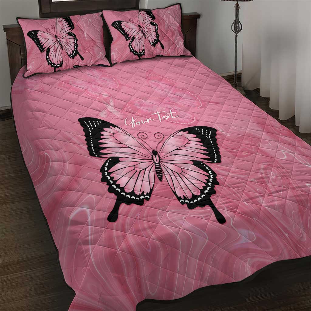 Personalised Australia Breast Cancer Awareness Quilt Bed Set Pink Ribbon Butterfly Opal Pattern - Aussie Hoodie
